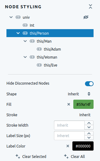 node styling